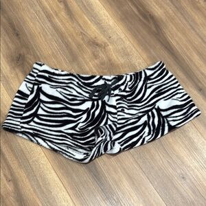 Zebra Print Fleece Shorts